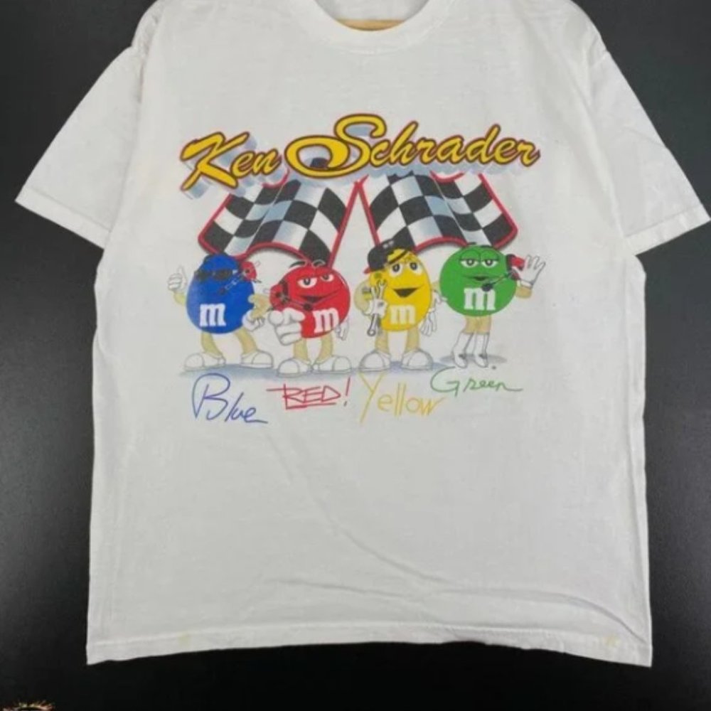 Vintage Nascar Ken Schrader x M&M's Shirt, Ken Schrader Shirt, MM's Racing Shirt